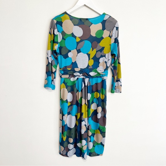 BOGO! Boden Ruched Jersey Dress Abstract Dot Print 10 - Picture 5 of 9